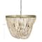 Hello Honey® White Metal Chandelier with Draped Wood Beads